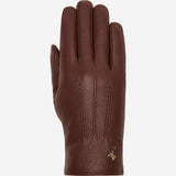 Julia (brown) - goatskin leather gloves with luxury faux fur lining & touchscreen feature - Schwartz & von Halen - US - 1
