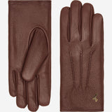 Julia (brown) - goatskin leather gloves with luxury faux fur lining & touchscreen feature - Schwartz & von Halen - US - 2