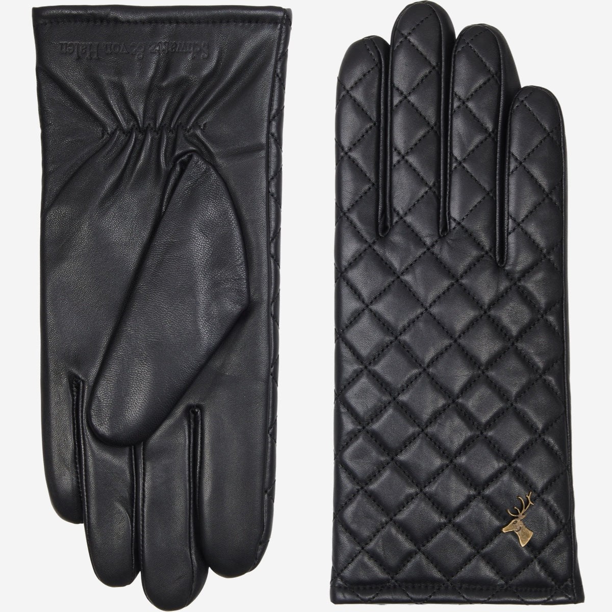 Kira (black) - sheepskin leather gloves with wool/cashmere lining & touchscreen feature - Schwartz & von Halen - US - 2