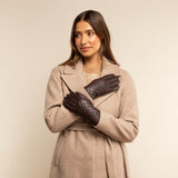 Kira (brown) - sheepskin leather gloves with wool/cashmere lining & touchscreen feature - Schwartz & von Halen - US - 7