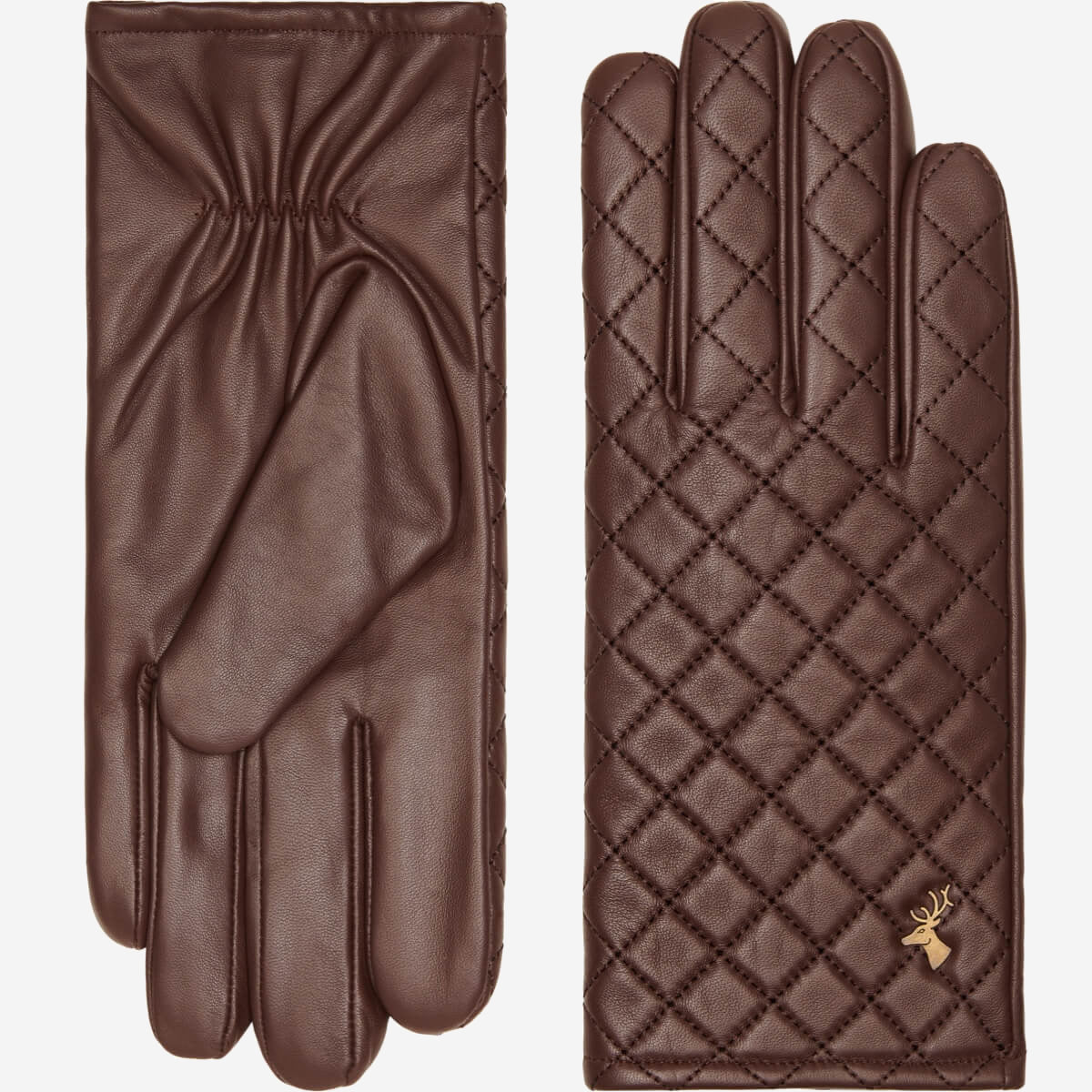 Kira (brown) - sheepskin leather gloves with wool/cashmere lining & touchscreen feature - Schwartz & von Halen - US - 2