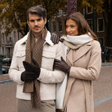 Kira (brown) - sheepskin leather gloves with wool/cashmere lining & touchscreen feature - Schwartz & von Halen - US - 12