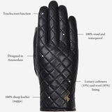 Kira (black) - sheepskin leather gloves with wool/cashmere lining & touchscreen feature - Schwartz & von Halen - US - 10