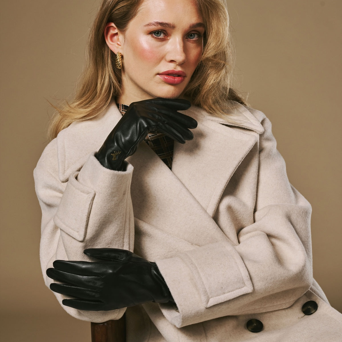 Lederhandschuhe Damen - Schwarz - Seidenfutter