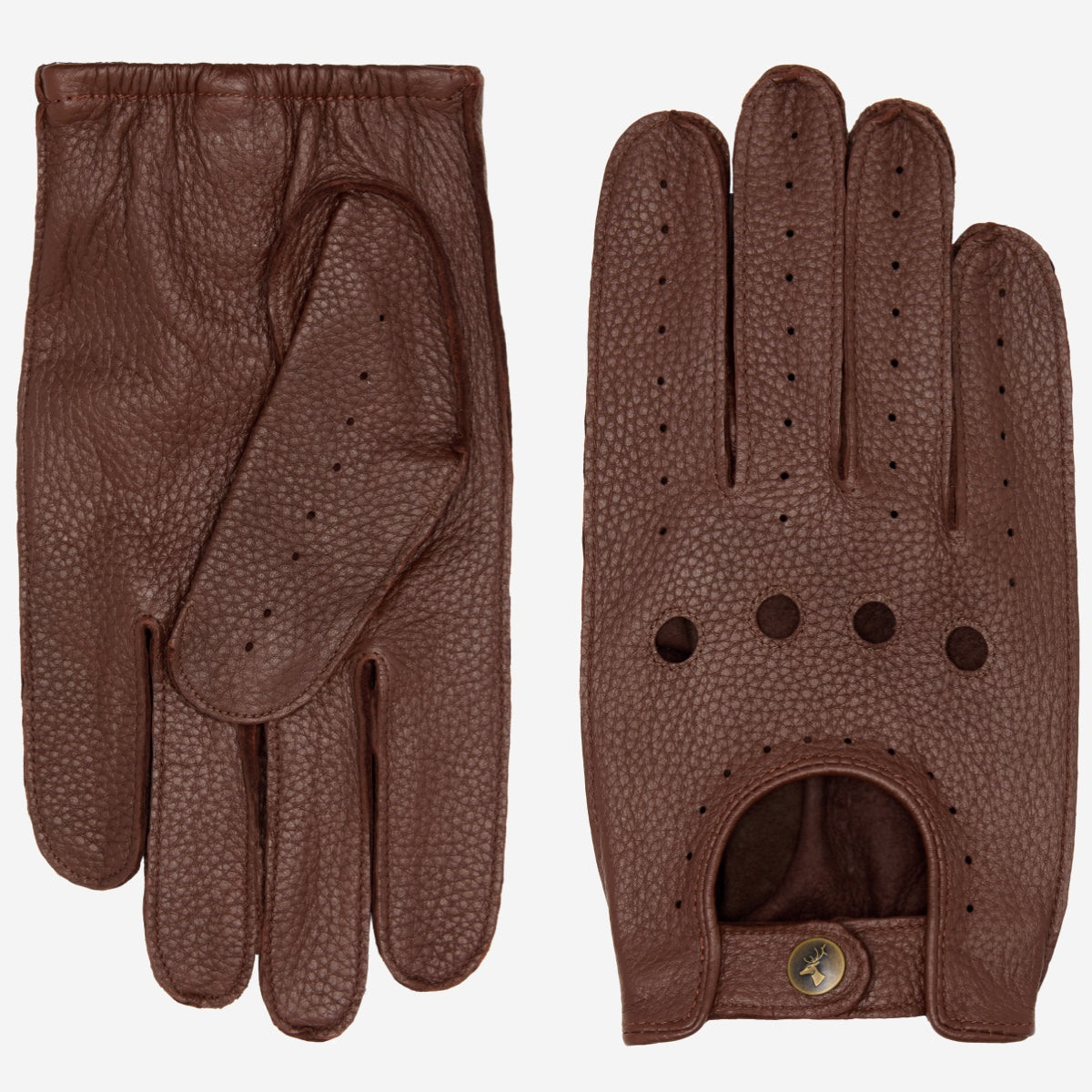 Austin (brown) – luxurious driving gloves made of American deerskin leather - Schwartz & von Halen - EU - 2