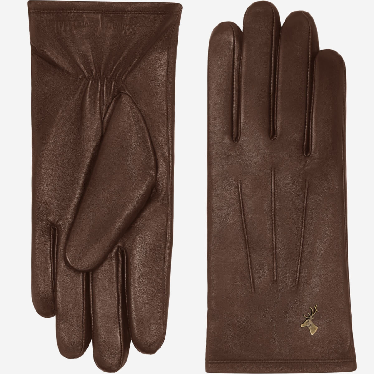Lily (dark brown) - sheepskin leather gloves with warm fleece lining & touchscreen feature - Schwartz & von Halen - US - 2