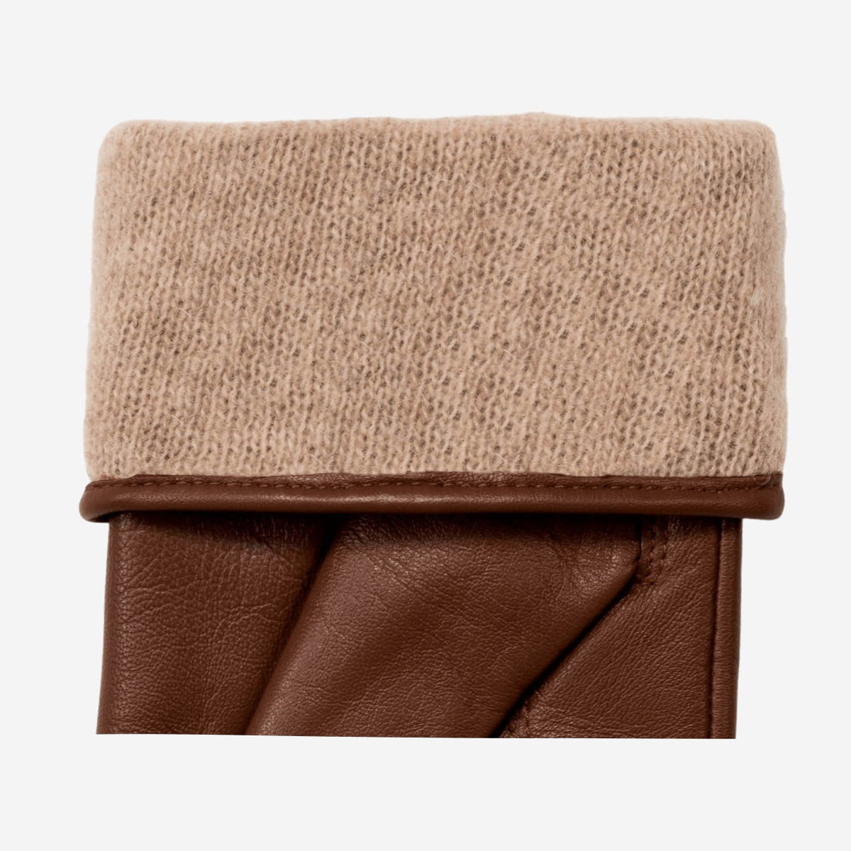 Ivy (cognac) - sheepskin leather gloves with wool/cashmere lining & touchscreen feature - Schwartz & von Halen - US - 3