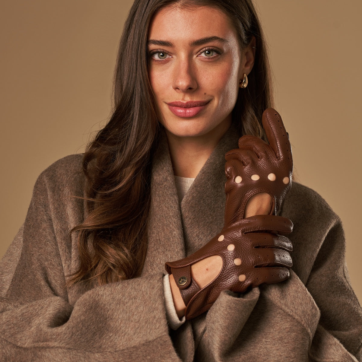 Marley (brown) – luxurious driving gloves made of American deerskin leather - Schwartz & von Halen - EU - 9