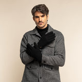 Matthew (black) - suede goatskin leather gloves with luxurious sheep fur lining - Schwartz & von Halen - US - 5