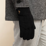 Matthew (black) - suede goatskin leather gloves with luxurious sheep fur lining - Schwartz & von Halen - US - 6