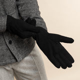 Matthew (black) - suede goatskin leather gloves with luxurious sheep fur lining - Schwartz & von Halen - US - 8