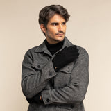 Matthew (black) - suede goatskin leather gloves with luxurious sheep fur lining - Schwartz & von Halen - US - 9