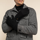 Matthew (black) - suede goatskin leather gloves with luxurious sheep fur lining - Schwartz & von Halen - US - 10