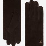 Matthew (brown) - suede goatskin leather gloves with luxurious sheep fur lining - Schwartz & von Halen - US - 2