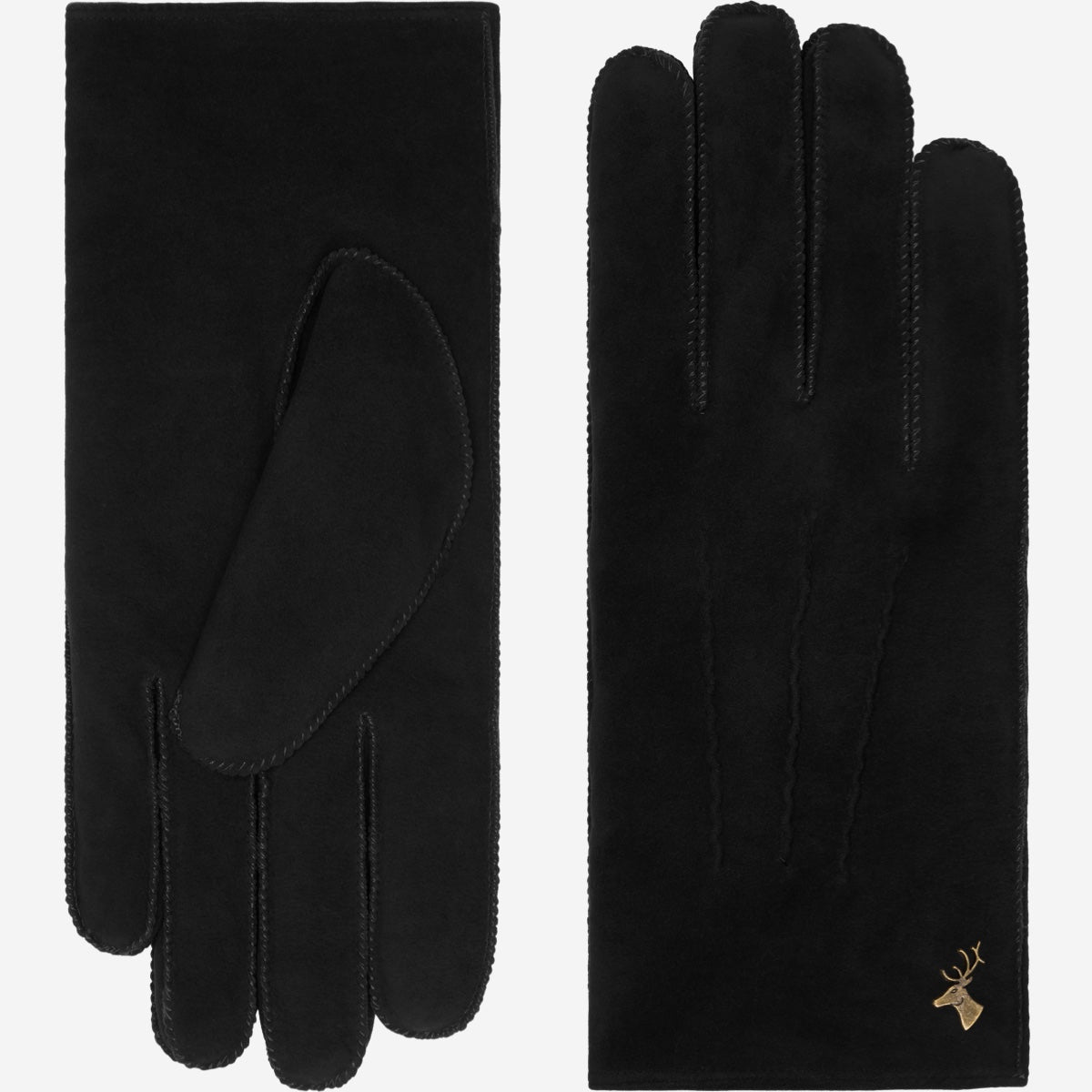 Matthew (black) - suede goatskin leather gloves with luxurious sheep fur lining - Schwartz & von Halen - US - 2