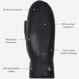 Mia – stylish leather mittens with luxurious lambswool lining & touchscreen feature - Schwartz & von Halen - US - 9