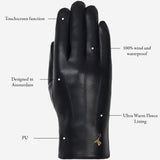 Musk - vegan leather gloves with fleece lining & touchscreen feature - Schwartz & von Halen - US - 12