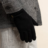 Rex (black) - suede goatskin leather gloves with luxurious wool/cashmere lining - Schwartz & von Halen - US - 6