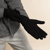 Rex (black) - suede goatskin leather gloves with luxurious wool/cashmere lining - Schwartz & von Halen - US - 9
