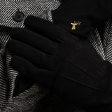 Rex (black) - suede goatskin leather gloves with luxurious wool/cashmere lining - Schwartz & von Halen - US - 10