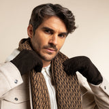 Rex (brown) - suede goatskin leather gloves with luxurious wool/cashmere lining - Schwartz & von Halen - US - 8