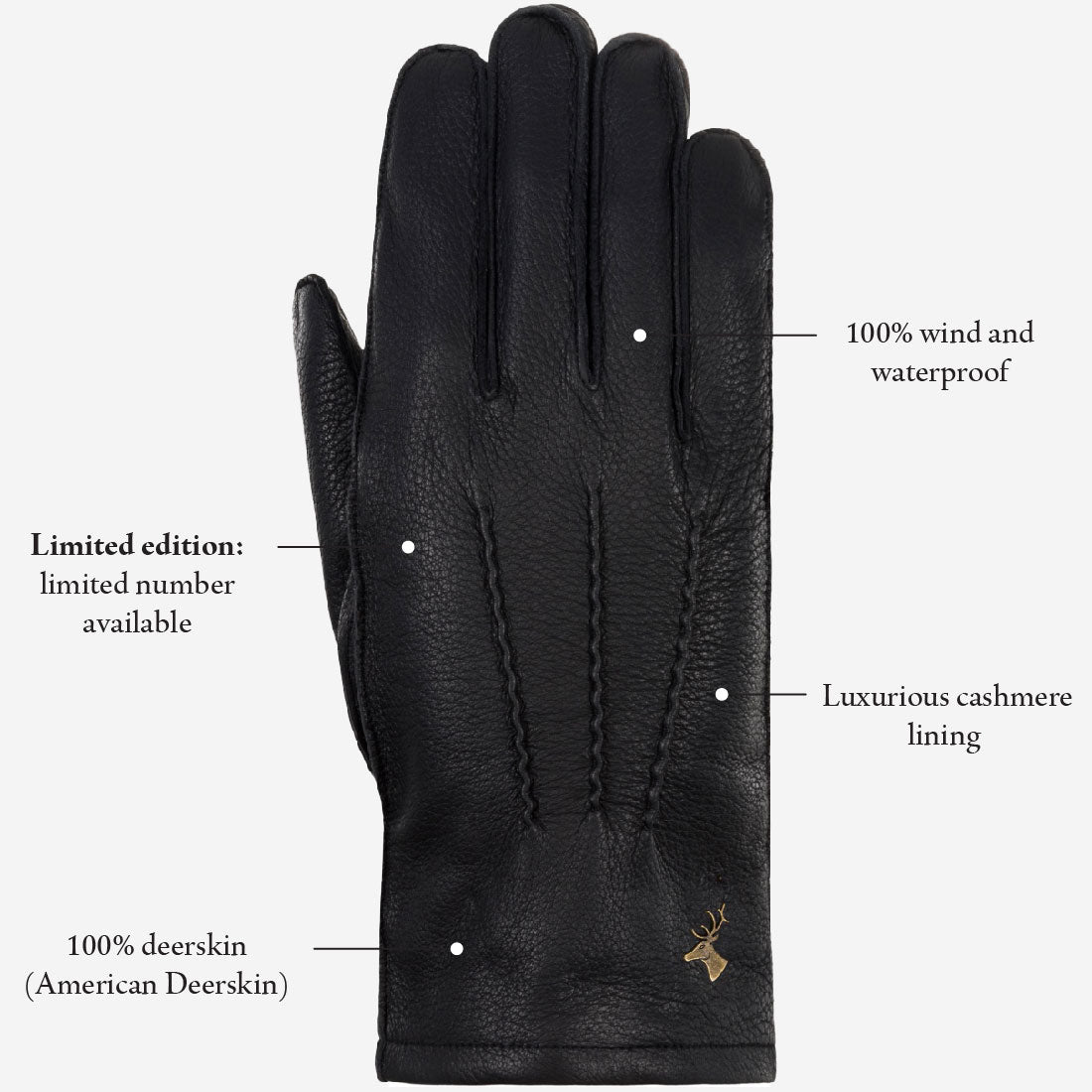 Charles – luxurious American deerskin leather gloves with warm cashmere lining - Schwartz & von Halen - US - 15