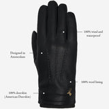 Columbus (black) – luxurious deerskin (American deerskin) leather gloves with warm wool lining - Schwartz & von Halen - US - 13