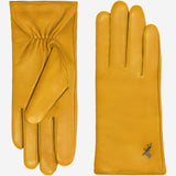 Ivy (yellow) - sheepskin leather gloves with wool/cashmere lining & touchscreen feature - Schwartz & von Halen - US - 2