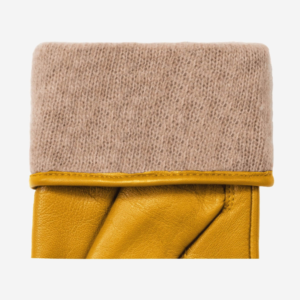 Ivy (yellow) - sheepskin leather gloves with wool/cashmere lining & touchscreen feature - Schwartz & von Halen - US - 3