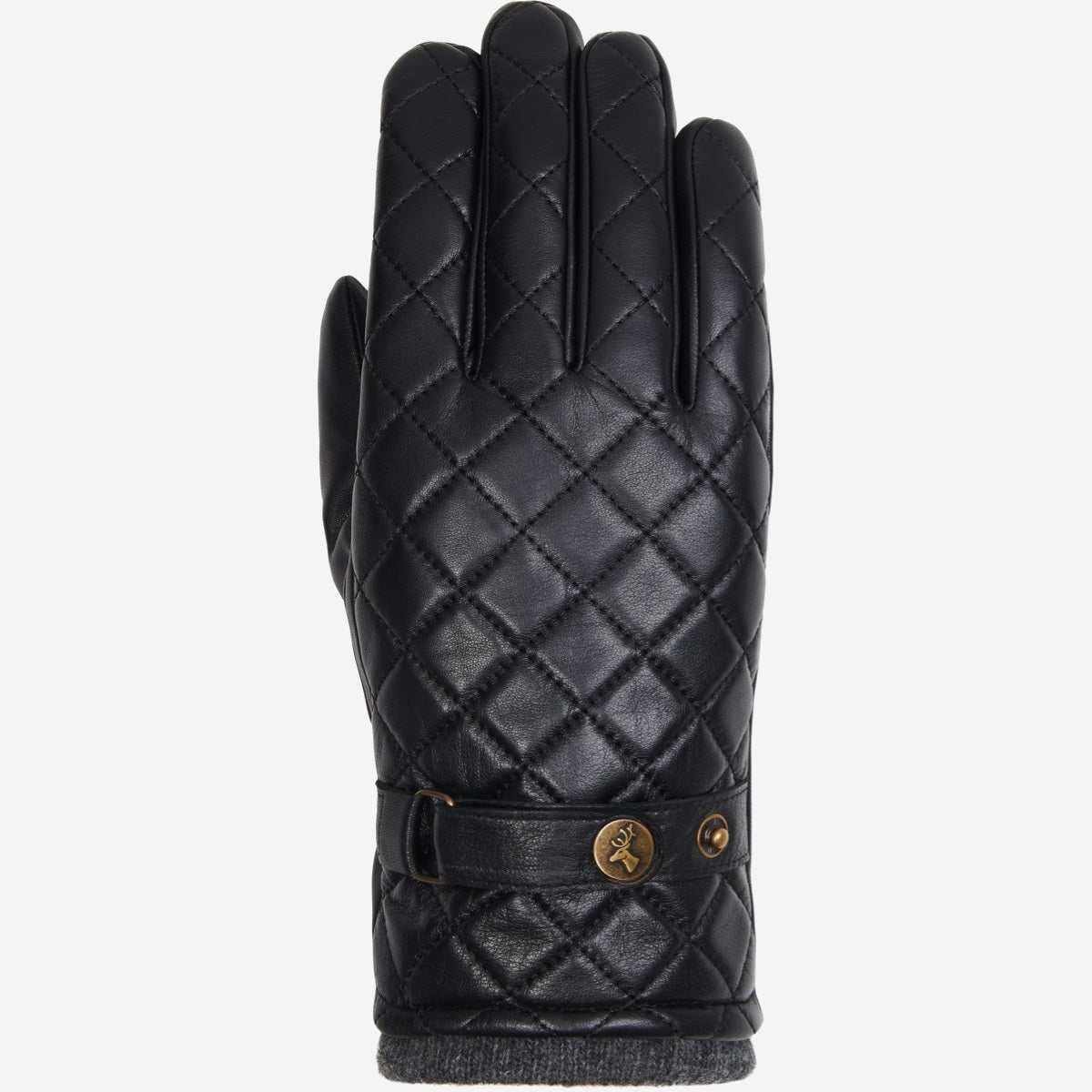 Smith (black) - sheepskin leather gloves with snaps & touchscreen feature - Schwartz & von Halen - US - 1