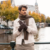 Smith (brown) - sheepskin leather gloves with snap closure & touchscreen feature - Schwartz & von Halen - US - 12