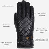 Smith (black) - sheepskin leather gloves with snaps & touchscreen feature - Schwartz & von Halen - US - 10