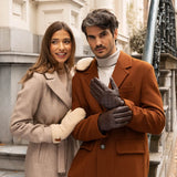 Sophia (beige) - suede teddy mittens with warm faux fur lining - Schwartz & von Halen - US - 11
