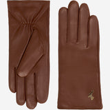 Ivy (brown) - sheepskin leather gloves with wool/cashmere lining & touchscreen feature - Schwartz & von Halen - US - 2