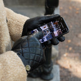Smith (black) - sheepskin leather gloves with snaps & touchscreen feature - Schwartz & von Halen - US - 5