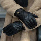 Smith (black) - sheepskin leather gloves with snaps & touchscreen feature - Schwartz & von Halen - US - 7