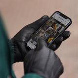 Harvey (black) - goatskin leather gloves with luxurious wool lining & touchscreen feature - Schwartz & von Halen - US - 5