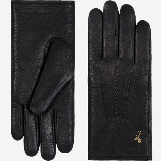 Alessandra (black) - Goatskin leather gloves with lambswool lining & touchscreen feature