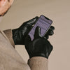 Alexander (black) - Men’s lambskin leather gloves with luxurious rabbit fur lining and touchscreen feature - Schwartz & von Halen - US - 4