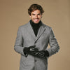 Alexander (black) - Men’s lambskin leather gloves with luxurious rabbit fur lining and touchscreen feature - Schwartz & von Halen - US - 7