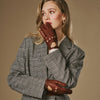 Alexis (cognac) – Classic women's lambskin driving gloves with touchscreen feature- Schwartz & von Halen - US - 3