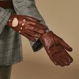 Alexis (cognac) – Classic women's lambskin driving gloves with touchscreen feature