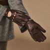 Alexis (dark brown) – Classic women's lambskin driving gloves with touchscreen feature