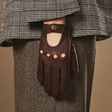 Alexis (dark brown) – Classic women's lambskin driving gloves with touchscreen feature