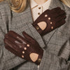 Alexis (dark brown) – Classic women's lambskin driving gloves with touchscreen feature
