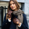 Alexis (brown) – Classic women's lambskin driving gloves with touchscreen feature- Schwartz & von Halen - US - 2