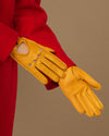 Alexis (yellow) – Classic women's lambskin driving gloves with touchscreen feature