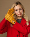 Alexis (yellow) – Classic women's lambskin driving gloves with touchscreen feature