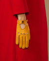Alexis (yellow) – Classic women's lambskin driving gloves with touchscreen feature