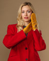 Alexis (yellow) – Classic women's lambskin driving gloves with touchscreen feature